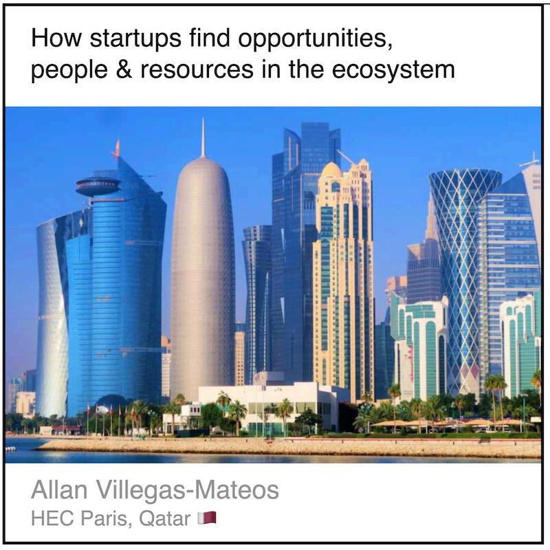 Download PDF: How startups find opportunities, people & resources in the ecosystem by Allan Villegas-Mateos (HEC Paris, Qatar).